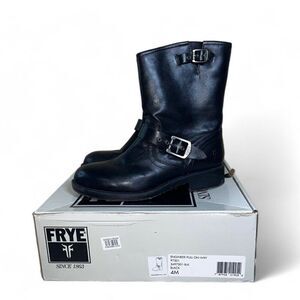 Frye Engineer Pull-on Mid-Calf Leather Boots Black 3497501 Youth 4 Women's 6